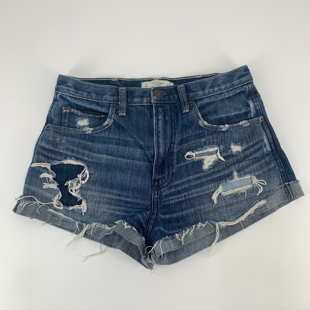 Abercrombie & fitch distressed roll cuff jean shorts 4